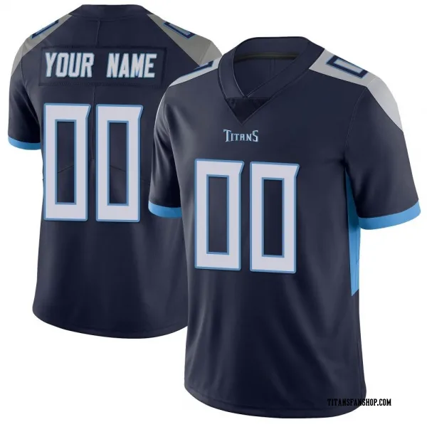 Youth Custom Tennessee Titans Limited Navy Vapor Untouchable Jersey